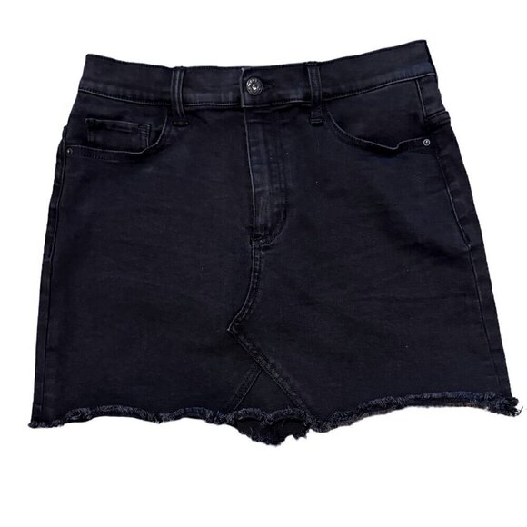 Sneak Peek Dresses & Skirts - Sneak Peek High Rise Black Distressed Denim Skirt Women’s Size M